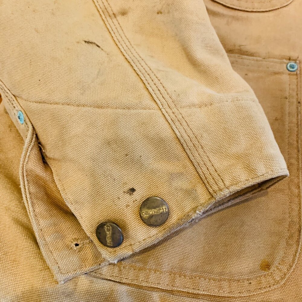 Vintage Distressed Carhartt Blanket Lined Chore Jacket Coat Size Large - Picture 8 of 16
